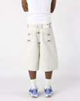 WHITE DENIM JORT