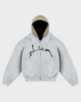 ARCHIVE-BLUE HOODED ZIP JACKET