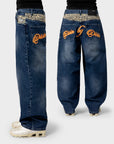 BLUE LEOPARD POCKET DENIM