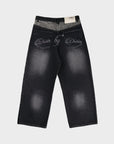 BLACK LEOPARD POCKET DENIM