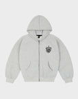 GREY COA EMBROIDERY ZIP