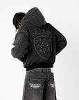 BLACK COAT-OF-ARMS JACKET