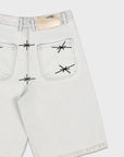 WHITE DENIM JORT