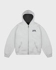 MOTTLED GREY ZIP