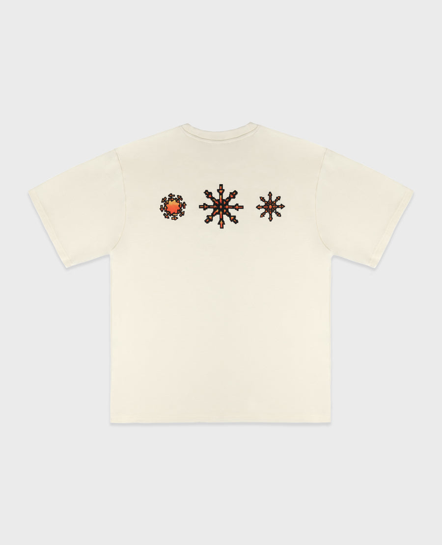 CREAM PIXEL T-SHIRT