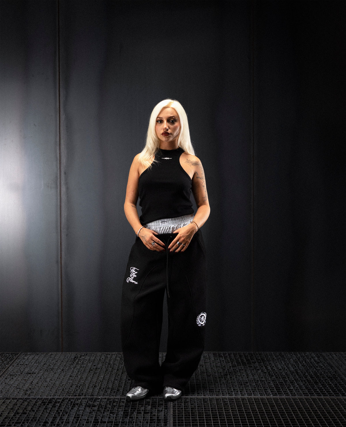 BLACK DOUBLE WAIST CLUB JOGGER