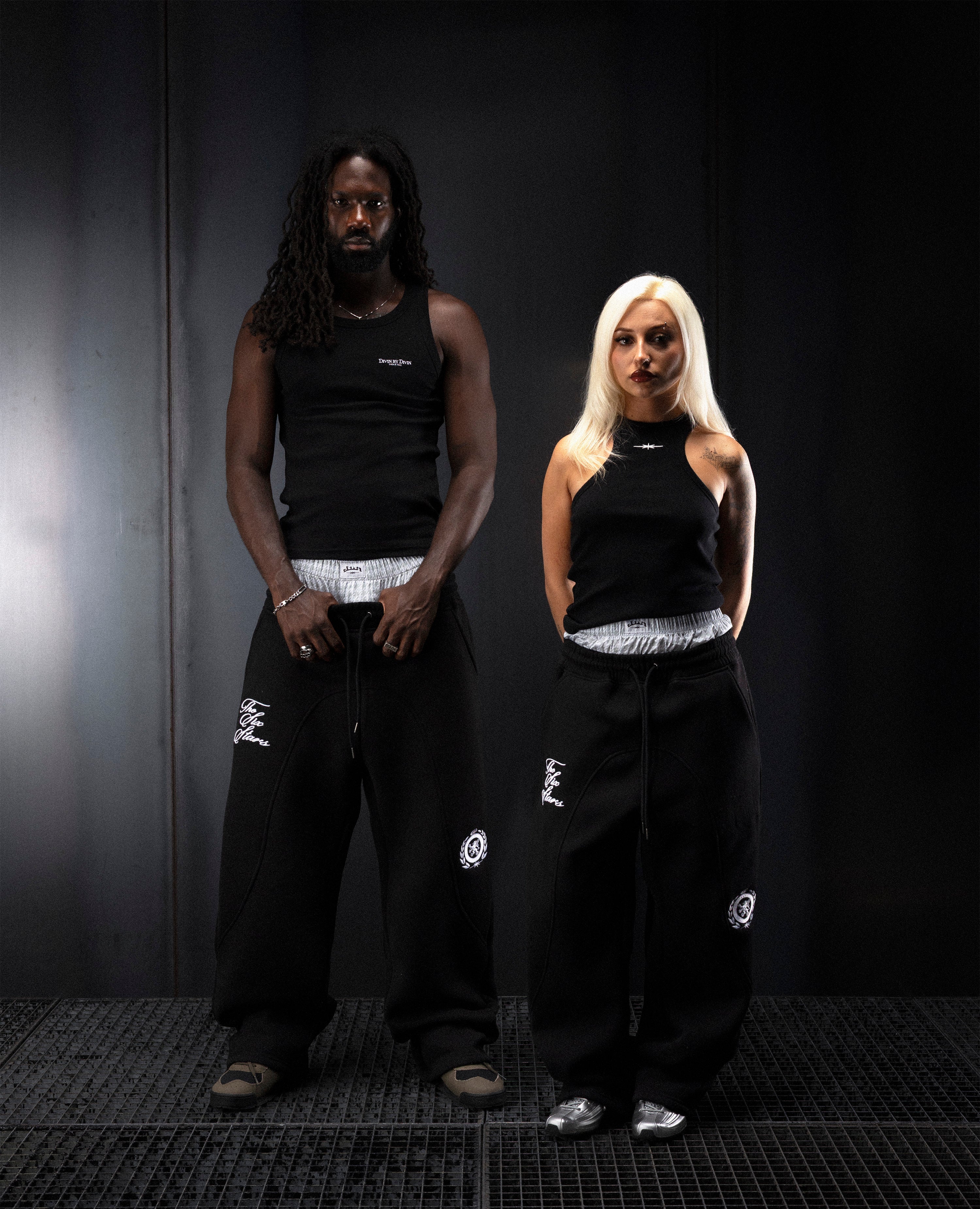 BLACK DOUBLE WAIST CLUB JOGGER