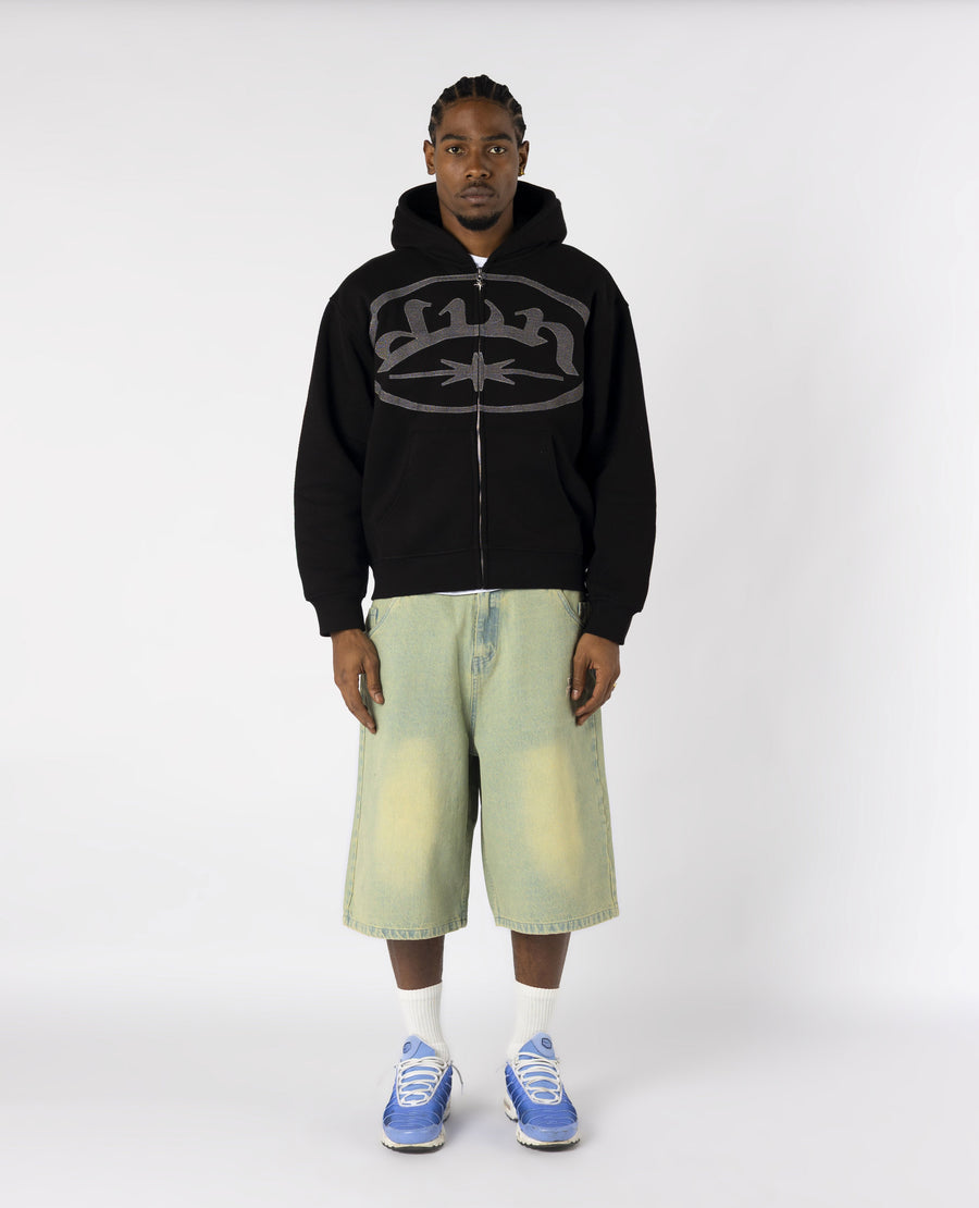 BLACK OVERLOGO ZIP