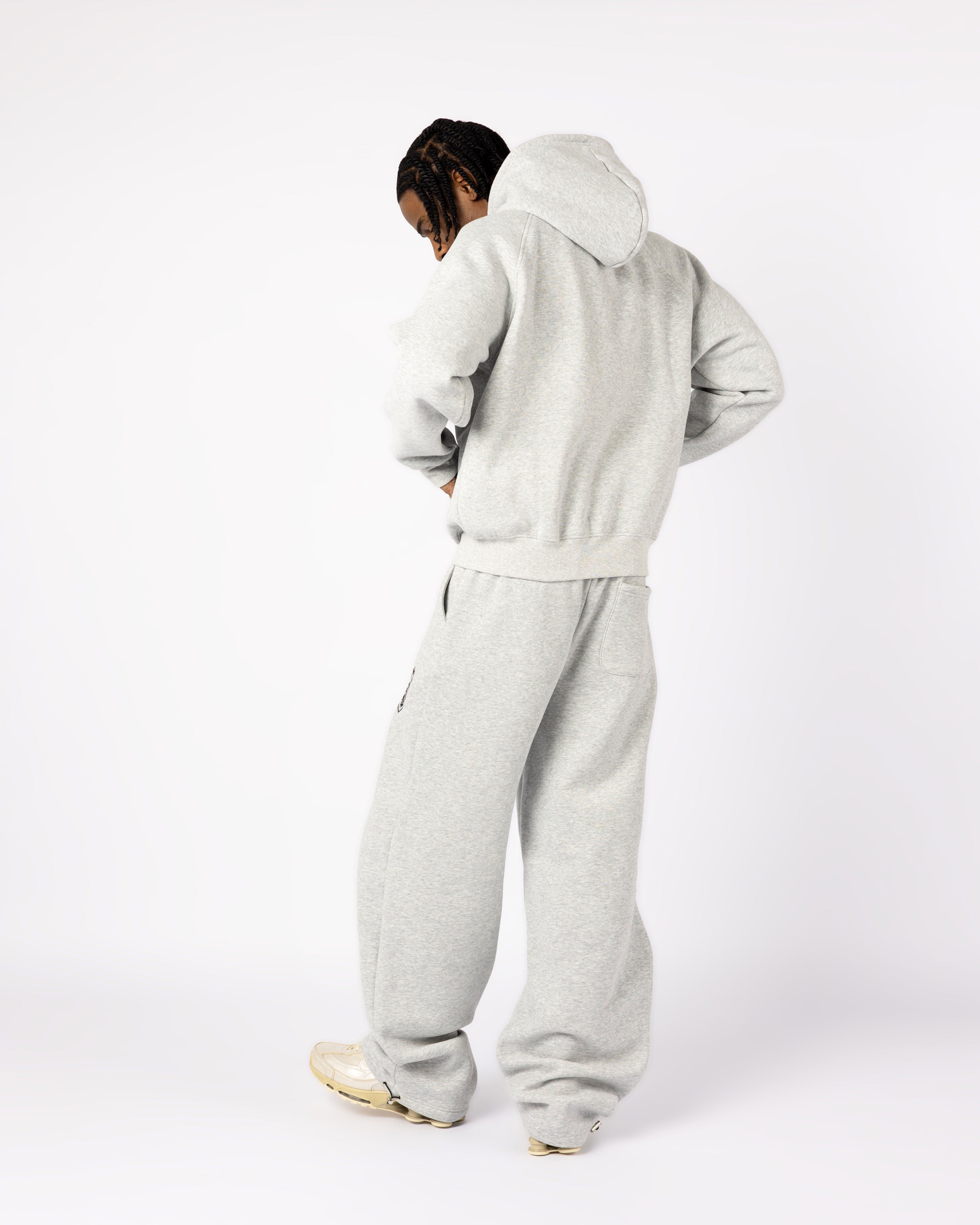 GREY COA EMBROIDERY ZIP