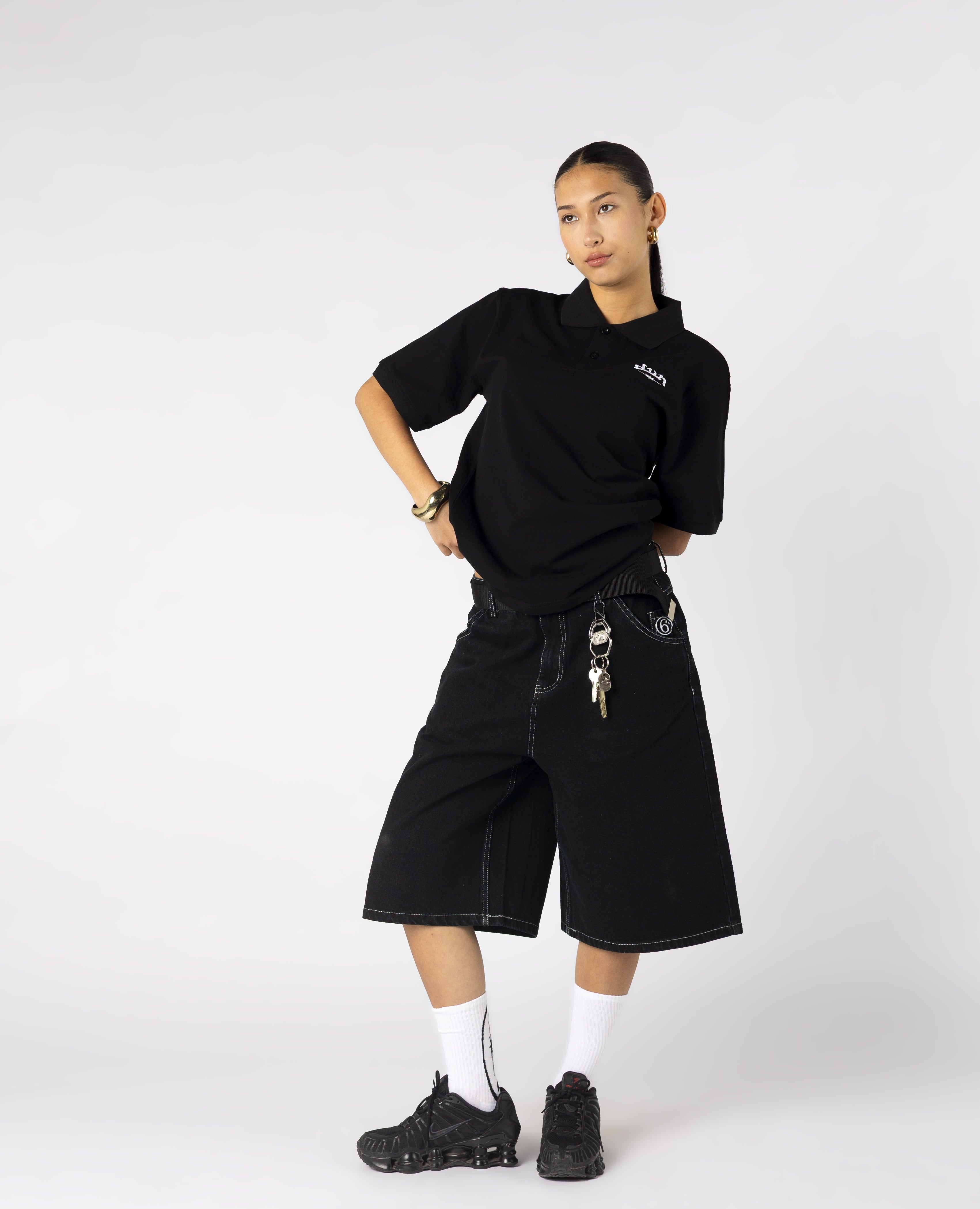 BLACK SIX DENIM JORT