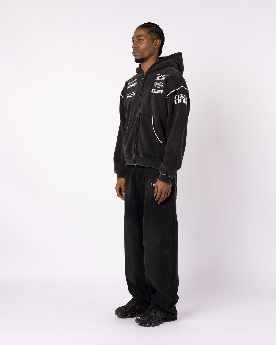 BLACK RALLY CREW ZIP