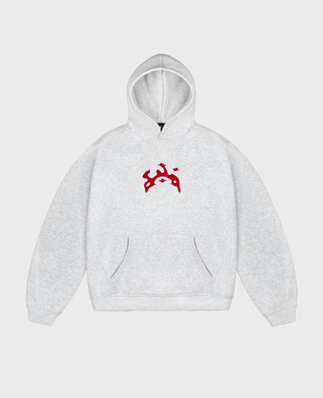 GREY BENT CURB HOODIE