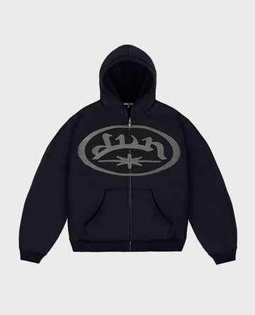 BLACK OVERLOGO ZIP