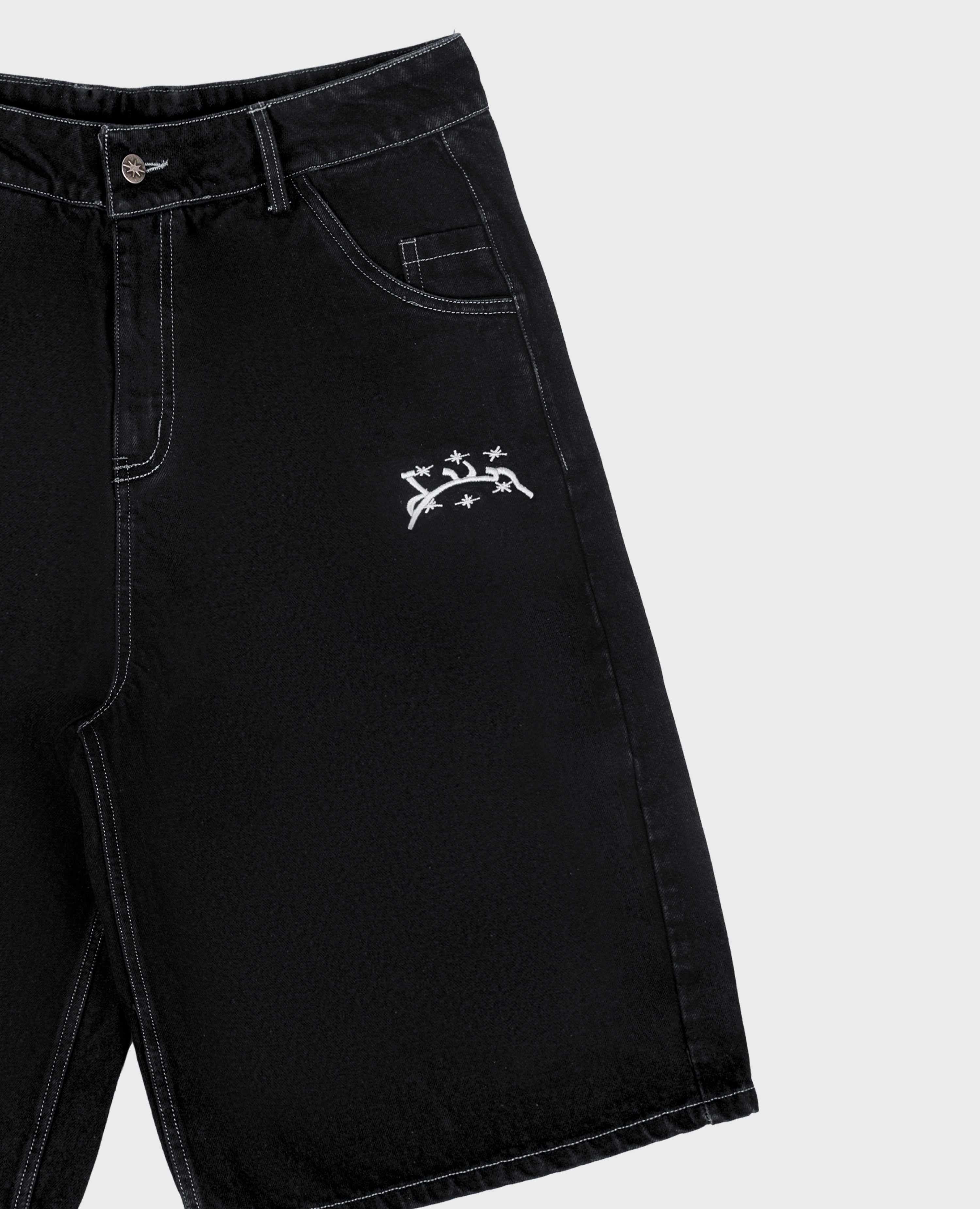 BLACK DENIM JORT