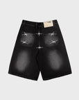 WASHED BLACK DENIM JORT