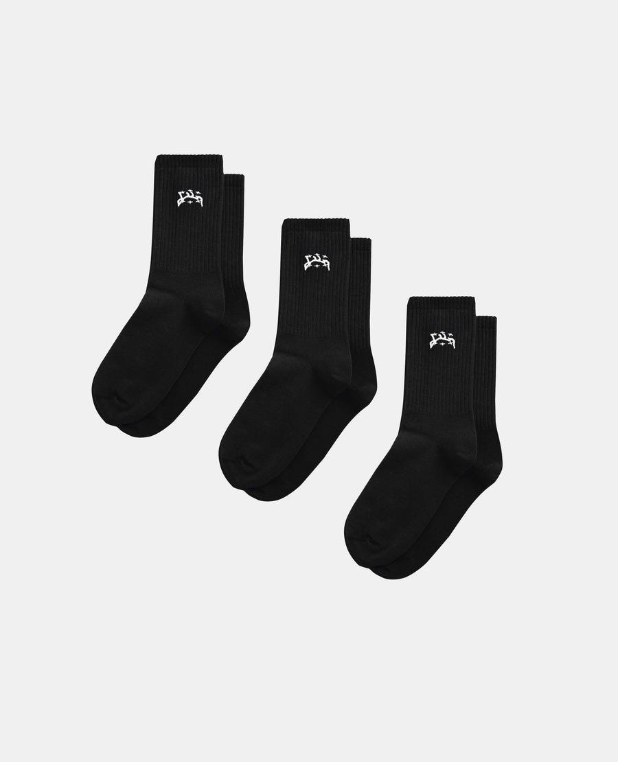 BLACK TRIPACK SOCKS