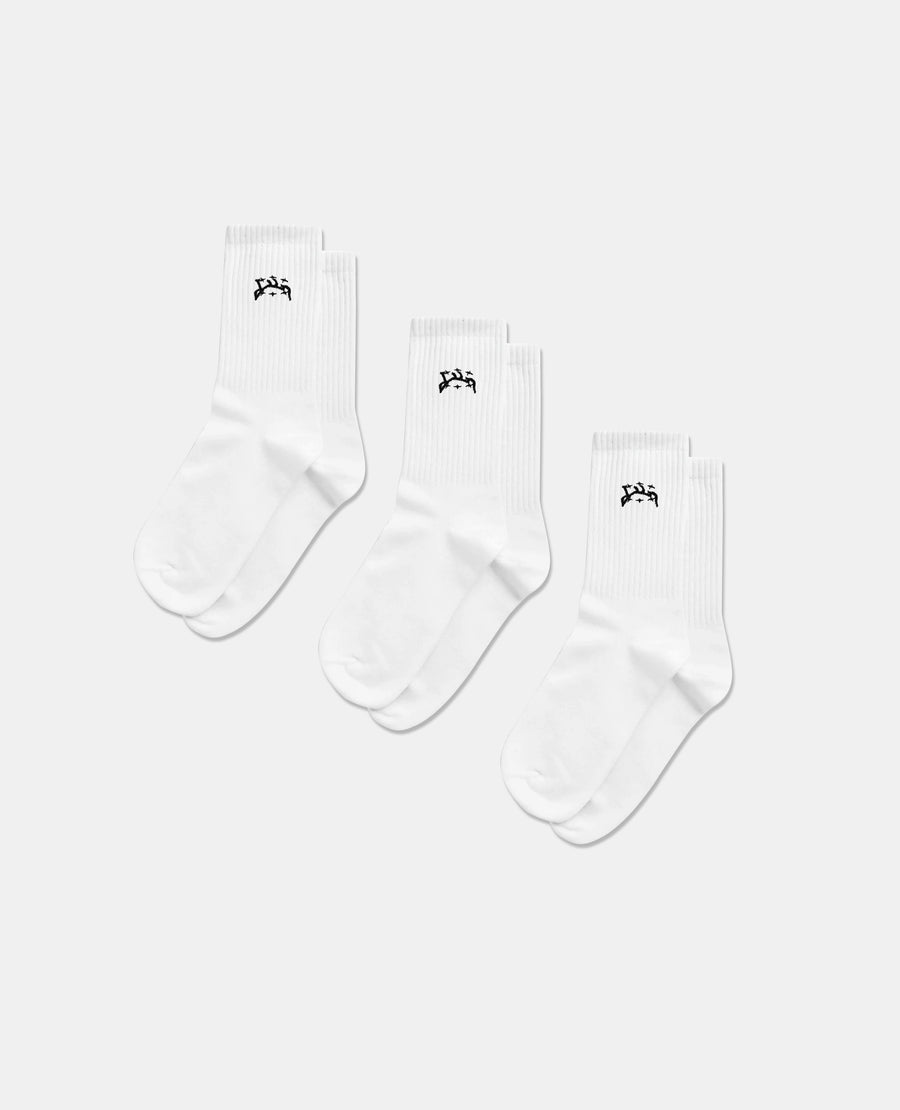 WHITE TRIPACK SOCKS