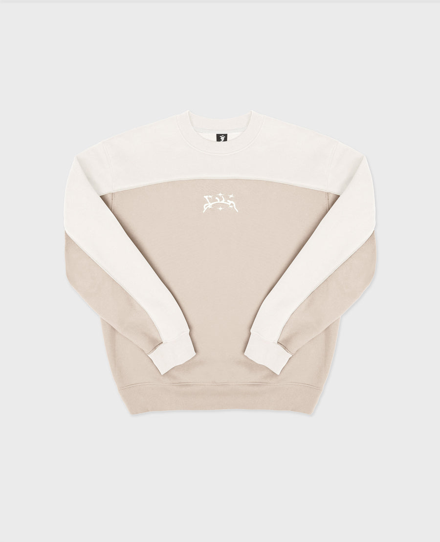 CREAM WAVY CREWNECK